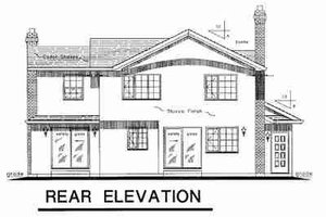 Exterior - Rear Elevation for Traditional House Plan #18-9043 - 3 bed, 2.5 bath