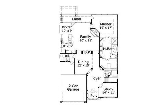 Floor Plan - Main Floor for European House Plan #411-729 - 3 bed, 2.5 bath