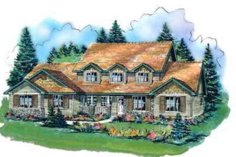 Architectural House Design - Country Exterior - Front Elevation Plan #18-330