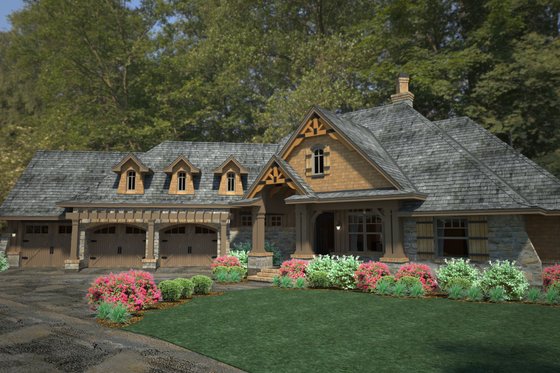 Exterior - Front Elevation 3 for Craftsman House Plan #120-191 - 3 bed, 2.5 bath