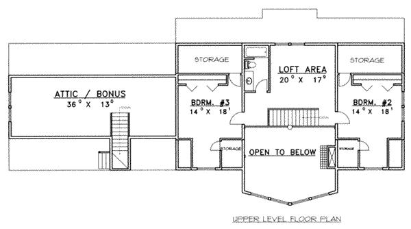 House Plan Design - Craftsman Floor Plan - Upper Floor Plan #117-472