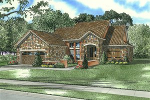 European Exterior - Front Elevation Plan #17-123