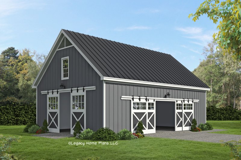 House Blueprint - Farmhouse Exterior - Front Elevation Plan #932-800