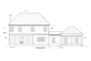 Exterior - Rear Elevation for Southern House Plan #1071-19 - 3 bed, 3.5 bath