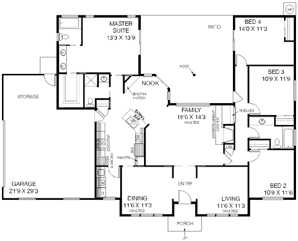 Traditional Floor Plan - Main Floor Plan #60-411