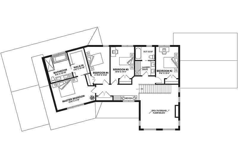 Architectural House Design - Floor Plan - Upper Floor for Farmhouse House Plan #23-2785 - 5 bed, 3.5 bath