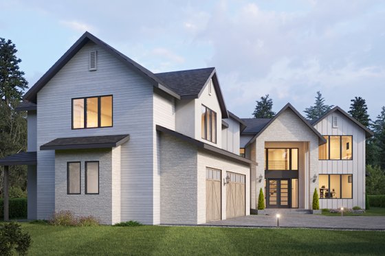 Exterior - Front Elevation 3 for Farmhouse House Plan #1066-284 - 5 bed, 5.5 bath