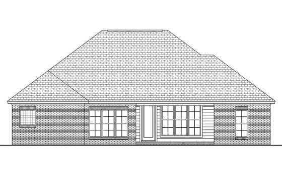 Exterior - Rear Elevation for European House Plan #430-66 - 3 bed, 2 bath