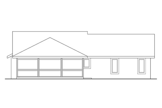 Exterior - Rear Elevation for Mediterranean House Plan #124-255 - 3 bed, 2 bath