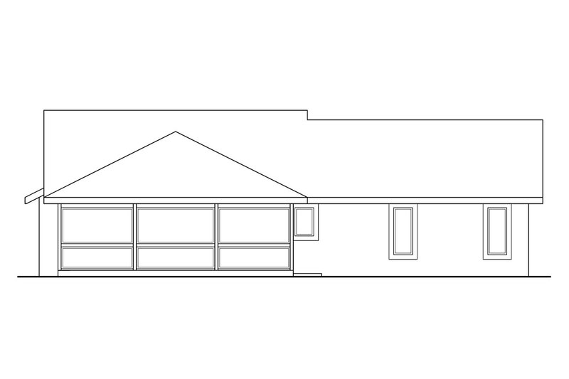 Home Plan - Exterior - Rear Elevation for Mediterranean House Plan #124-255 - 3 bed, 2 bath
