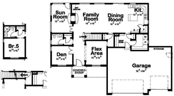 Architectural House Design - Traditional Floor Plan - Main Floor Plan #20-1763