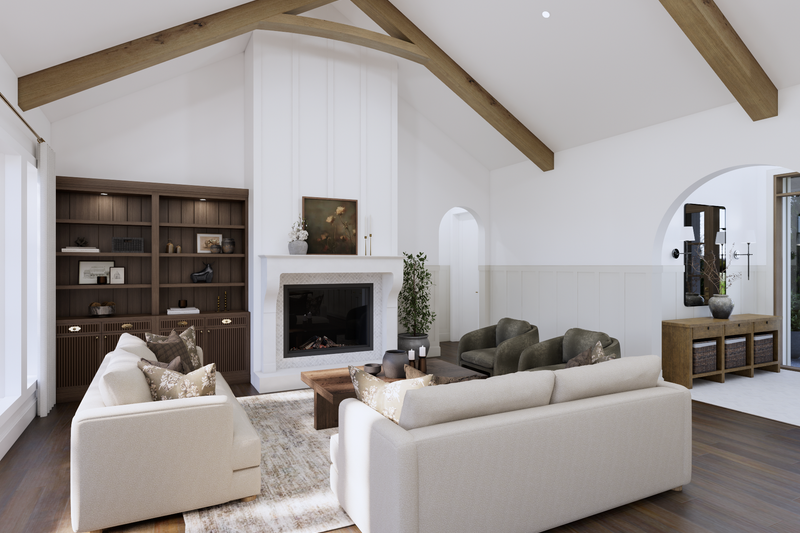 Dream House Plan - Interior - Family Room 1 for Farmhouse House Plan #1114-118 - 3 bed, 2.5 bath