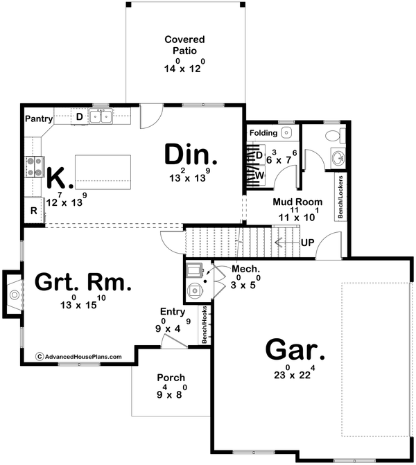 Dream House Plan - Tudor Floor Plan - Main Floor Plan #455-368