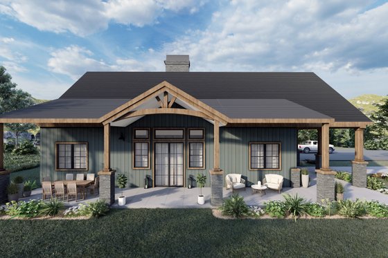 Exterior - Rear Elevation for Craftsman House Plan #54-500 - 3 bed, 3.5 bath