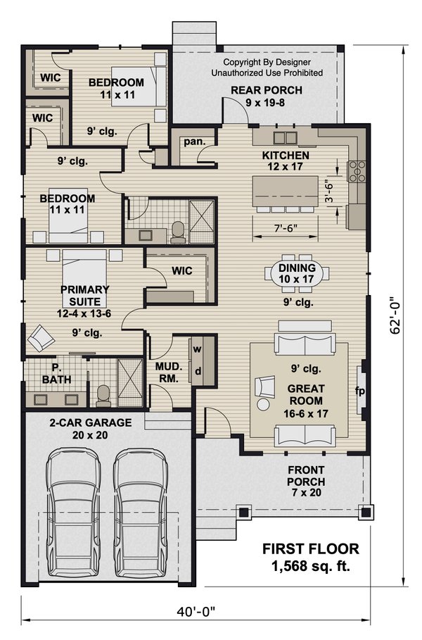 Home Plan - Bungalow Floor Plan - Main Floor Plan #51-1399