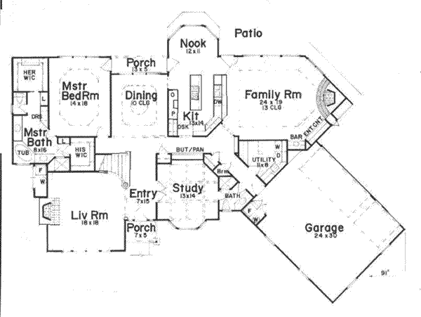 House Plan Design - European Floor Plan - Main Floor Plan #52-157