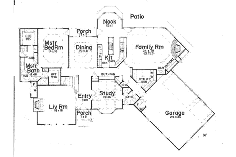Dream House Plan - Floor Plan - Main Floor for European House Plan #52-157 - 4 bed, 5.5 bath