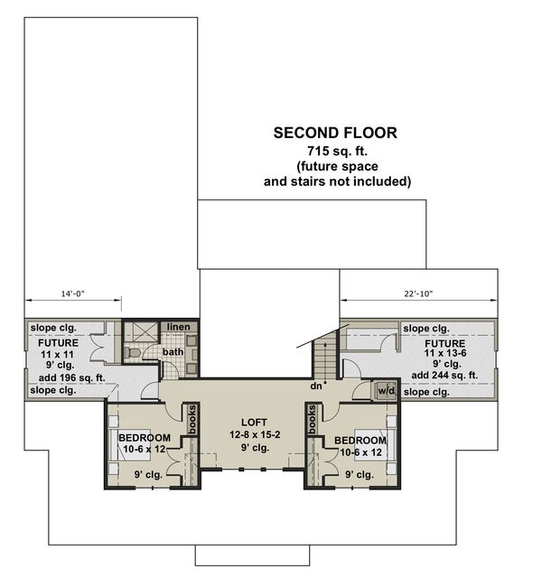 Farmhouse Floor Plan - Upper Floor Plan #51-1150