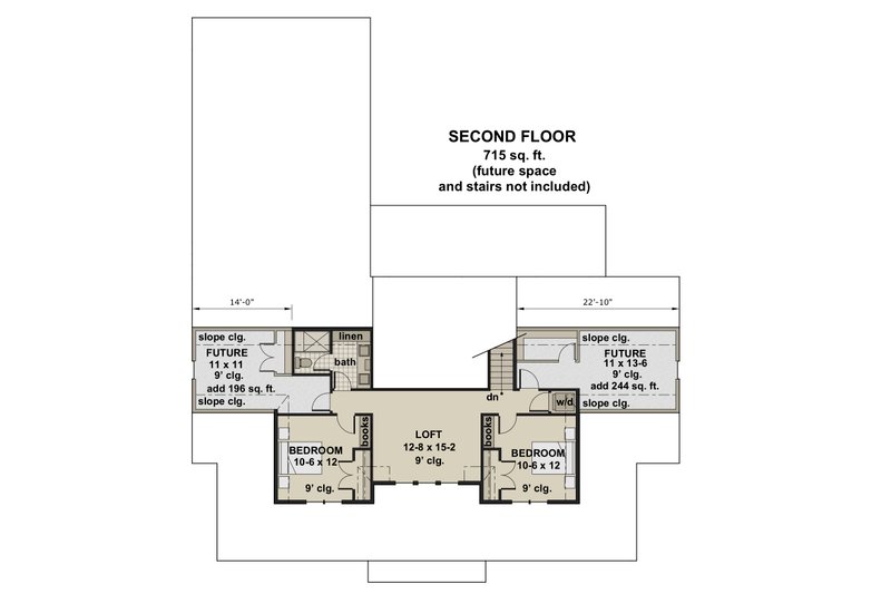 Dream House Plan - Floor Plan - Upper Floor for Farmhouse House Plan #51-1150 - 3 bed, 3.5 bath