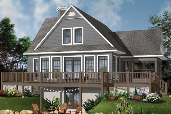 Exterior - Rear Elevation 3 for Contemporary House Plan #23-2317 - 4 bed, 3 bath