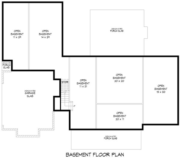 Farmhouse Floor Plan - Lower Floor Plan #932-1201