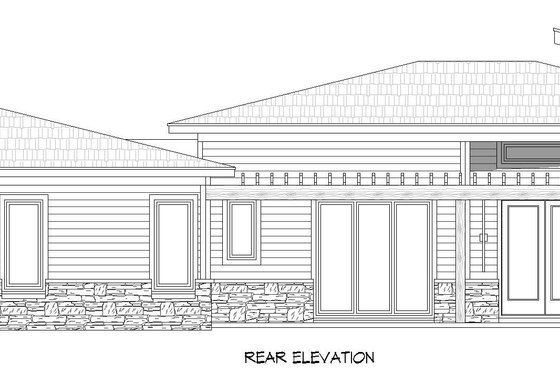Exterior - Rear Elevation for Contemporary House Plan #932-1431 - 3 bed, 2.5 bath