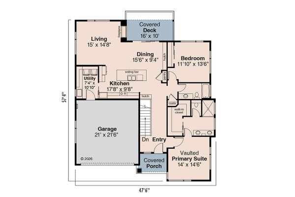 Dream House Plan - Floor Plan - Main Floor for Modern House Plan #124-1467 - 4 bed, 3 bath