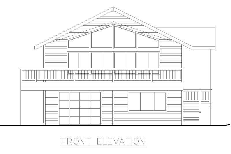 Home Plan - Exterior - Front Elevation 3 for Modern House Plan #117-394 - 3 bed, 2.5 bath
