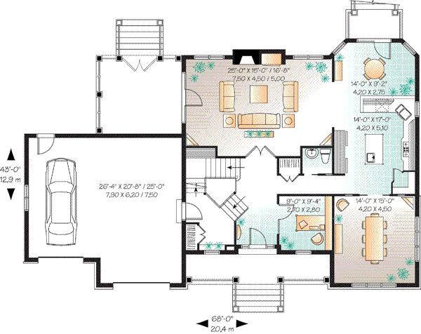 House Plan Design - Country Floor Plan - Main Floor Plan #23-655