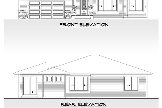 Exterior - Other Elevation for Prairie House Plan #1066-300 - 1 bed, 2 bath
