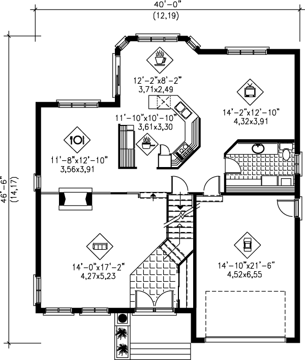 Traditional Floor Plan - Main Floor Plan #25-2212