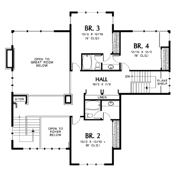 House Design - Mediterranean Floor Plan - Upper Floor Plan #48-146