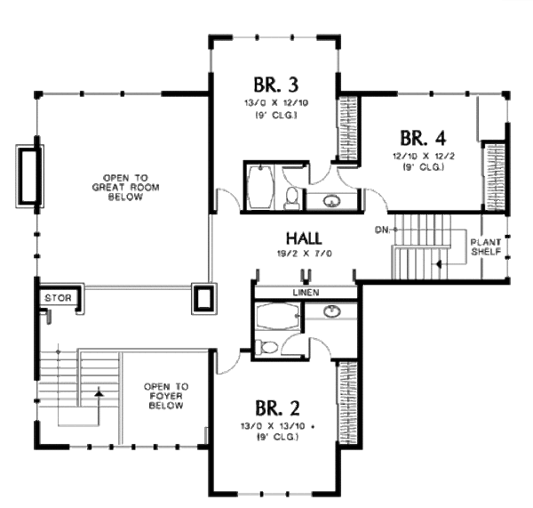 Architectural House Design - Mediterranean Floor Plan - Upper Floor Plan #48-146