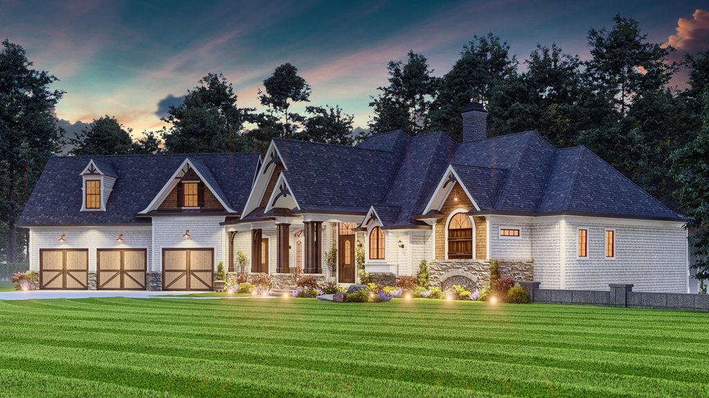 Exterior - Front Elevation 5 for Craftsman House Plan #54-697 - 4 bed, 4.5 bath