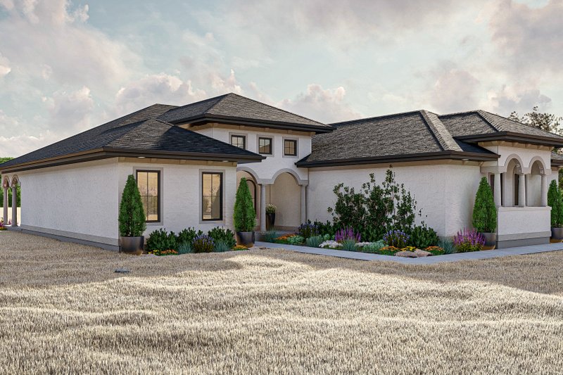 House Blueprint - Exterior - Other Elevation for Mediterranean House Plan #455-660 - 3 bed, 2 bath