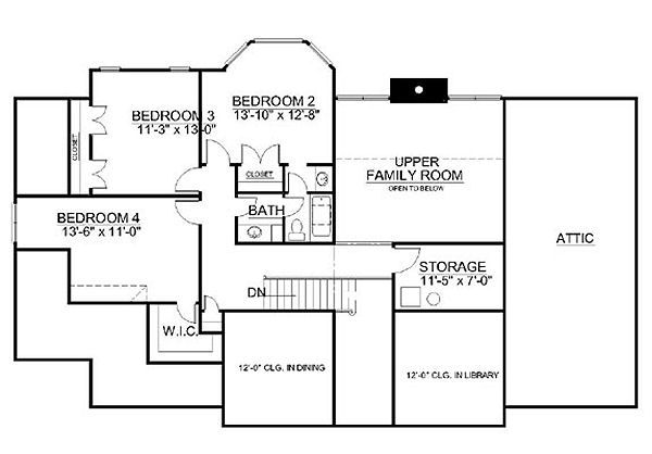 Dream House Plan - Classical Floor Plan - Upper Floor Plan #119-245