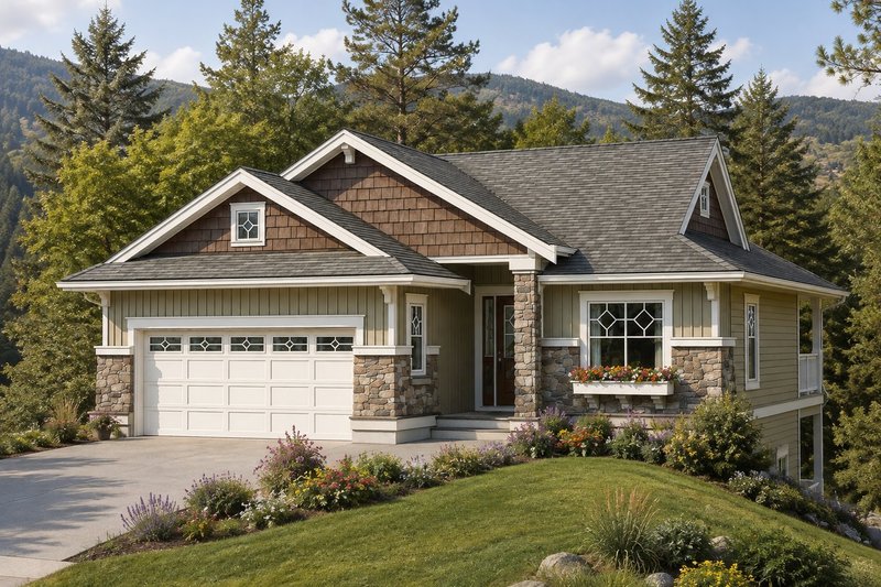 Home Plan - Exterior - Front Elevation 2 for Craftsman House Plan #1100-167 - 3 bed, 2 bath