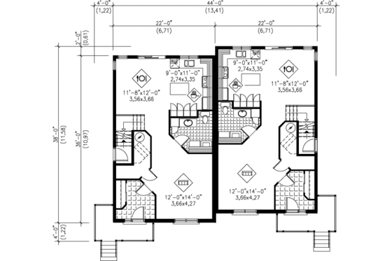 Floor Plan - Main Floor for Victorian House Plan #25-350 - 3 bed, 1.5 bath
