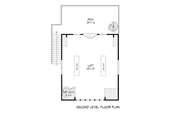 Floor Plan - Upper Floor for Cottage House Plan #932-241, 0.5 bath