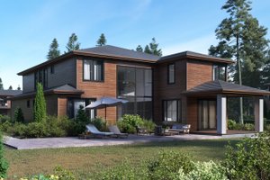 Exterior - Rear Elevation for Contemporary House Plan #1066-17 - 5 bed, 4.5 bath