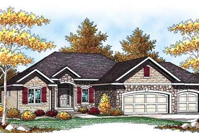 Architectural House Design - Country Exterior - Front Elevation Plan #70-930