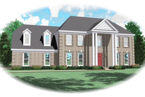 Exterior - Front Elevation for Classical House Plan #81-13654 - 4 bed, 3.5 bath