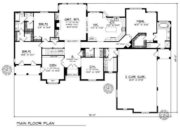 House Design - European Floor Plan - Main Floor Plan #70-468