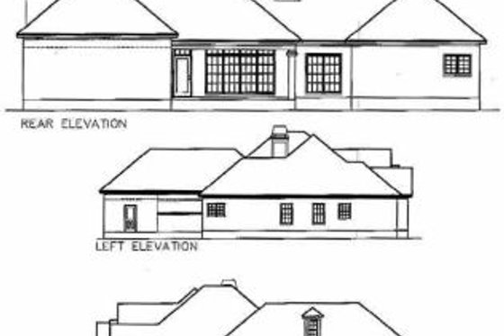 Exterior - Rear Elevation for Southern House Plan #63-107 - 4 bed, 2.5 bath