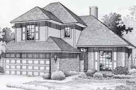 Exterior - Front Elevation for Colonial House Plan #310-759 - 3 bed, 2 bath