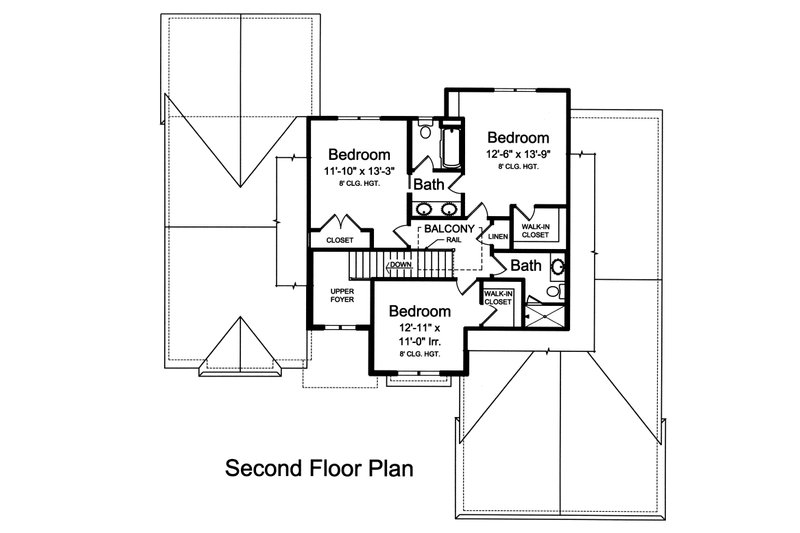 Home Plan - Floor Plan - Upper Floor for Traditional House Plan #46-873 - 4 bed, 3.5 bath