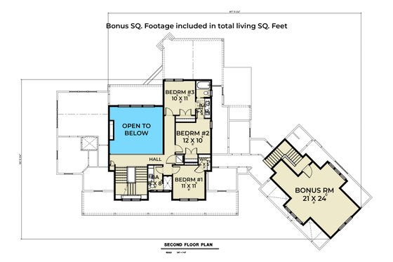 Floor Plan - Upper Floor for Farmhouse House Plan #1070-155 - 4 bed, 4.5 bath