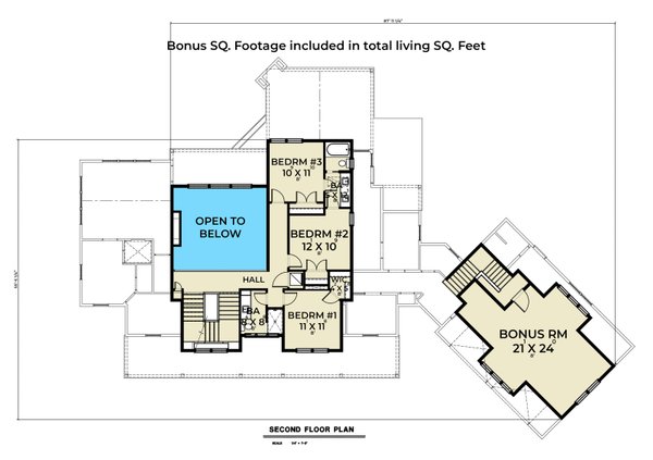 Farmhouse Floor Plan - Upper Floor Plan #1070-155