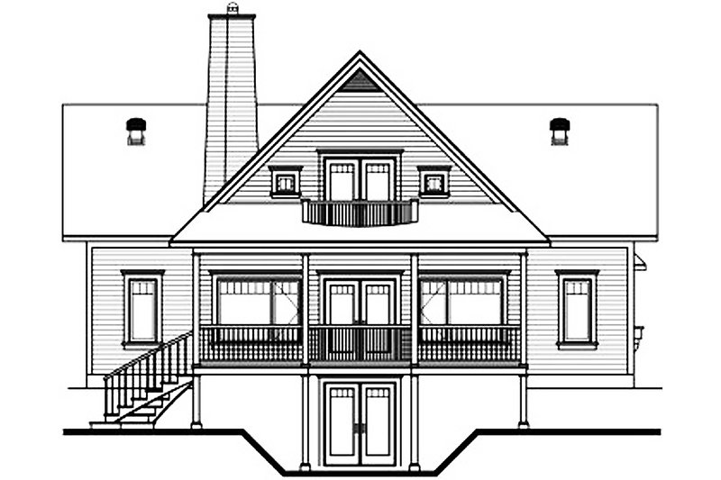 Home Plan - Exterior - Rear Elevation for Traditional House Plan #23-851 - 3 bed, 3.5 bath