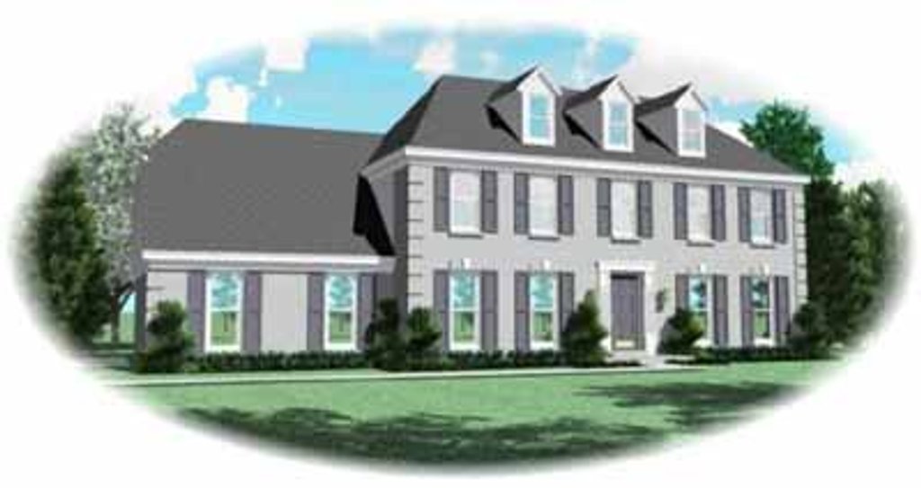 Exterior - Front Elevation 2 for Colonial House Plan #81-206 - 4 bed, 2.5 bath